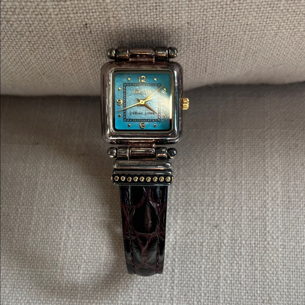 Vintage Ecclissi Women's Watch Sterling Silver and Leather